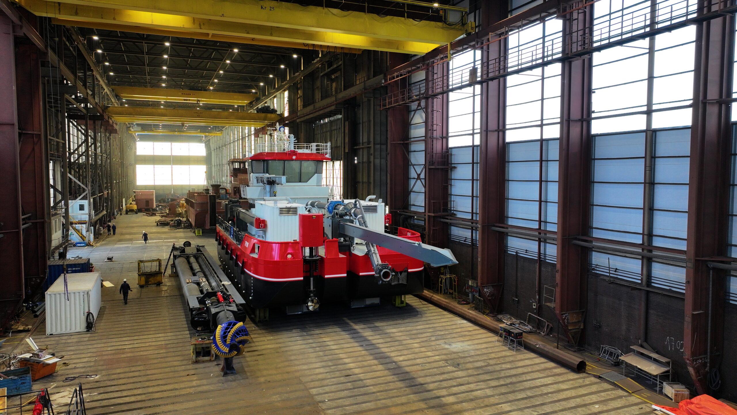 Cutter Suction Swing Arm Dredger 500 in a shipyard Cutter Suction Swing Arm Dredger 500 in a shipyard